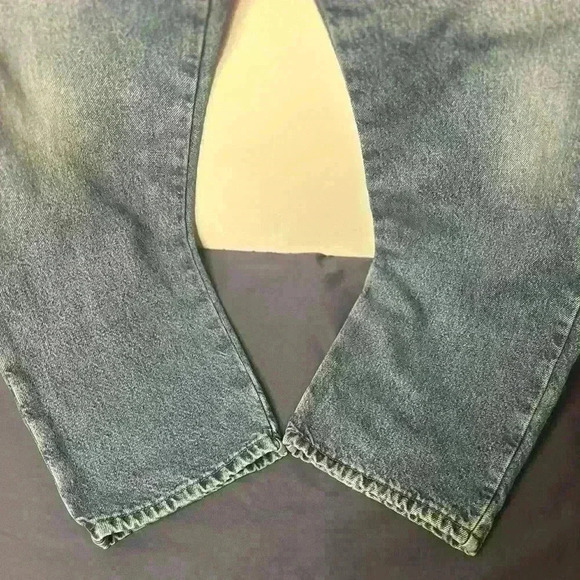 Flannel Lined LL Bean Mens Blue Jeans Actual 32x27 Straight Leg - Picture 11 of 16